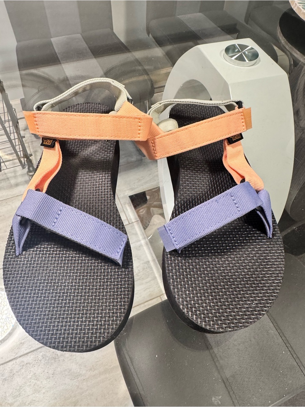 Teva Women's Peach, Lavender & Cream Strappy Platform Sandals - Picture 3 of 4